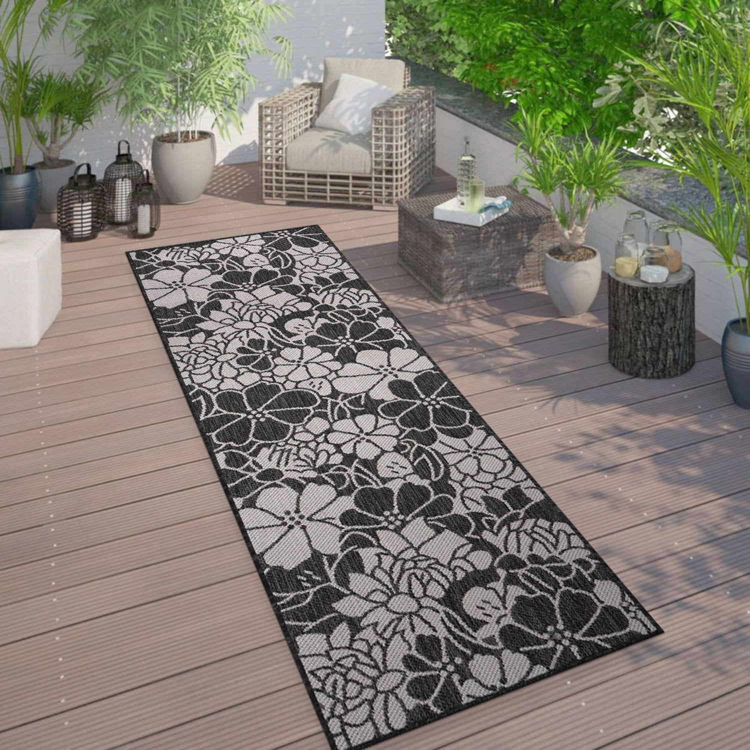 World Rug Gallery Modern Floral Flowers Textured Flat Weave Indoor ...