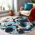 thumbnail image 1 of World Rug Gallery Modern Floral Non-Slip (Non-skid) Area Rug - Gray 8' Round, 1 of 8