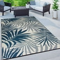 thumbnail image 1 of World Rug Gallery Modern Floral Reversible Plastic Outdoor Picnic Mat, Camping Rug, RV Rug - NAVY 5' X 7', 1 of 9