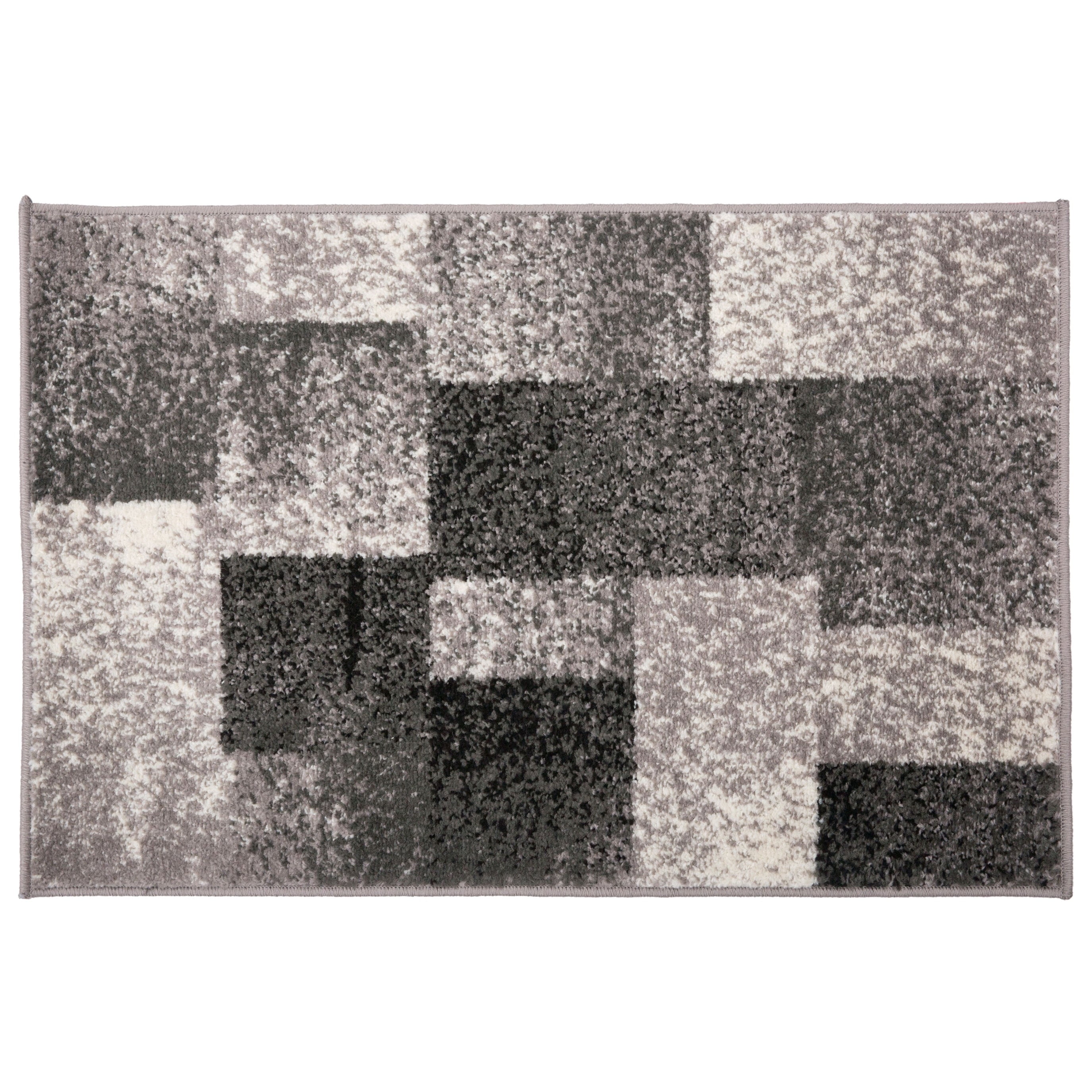 Modern Distressed Geometric Area Rug 2' x 3' in Gray