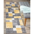thumbnail image 1 of World Rug Gallery Modern Geometric Boxes Area Rug - Yellow 2' x 7', 1 of 7