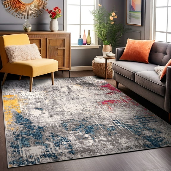 World Rug Gallery Perugia Modern Abstract Area Rug - Multi 5'x7'