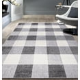 thumbnail image 1 of World Rug Gallery  Plaid Check Farmhouse Area Rug 5'x7' 5' x 8',8' Runner Indoor Living Room,Kitchen,Bedroom, 1 of 9