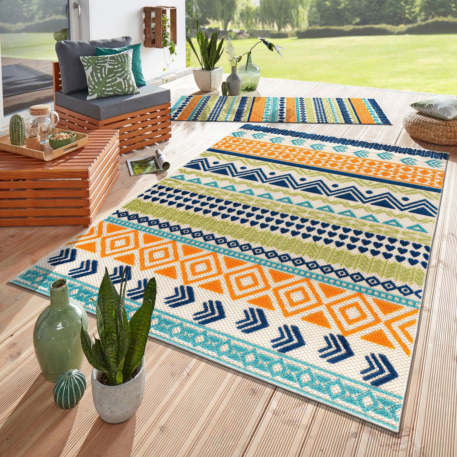 World Rug Gallery Ronda Contemporary Bohemian Indoor/Outdoor Area Rug ...