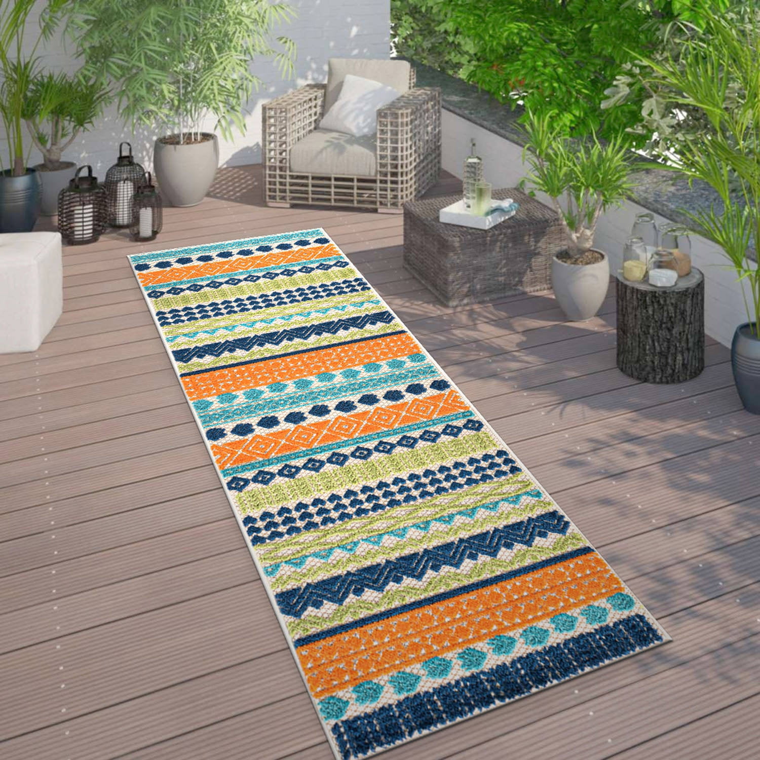 World Rug Gallery Ronda Contemporary Bohemian Indoor/Outdoor Area Rug ...