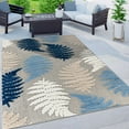 thumbnail image 1 of World Rug Gallery Seville Floral Leaves Indoor/Outdoor Area Rug 5'x7' - Blue, 1 of 12