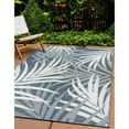 thumbnail image 1 of World Rug Gallery Tropical Leaves Coastal Reversible Recycled Plastic Outdoor Picnic Mat, Camping Rug, RV Rug - NAVY 3'3"x5', 1 of 9