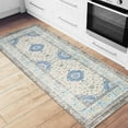 thumbnail image 1 of World Rug Gallery Traditional Anti Fatigue Kitchen, Laundry Room, Comfort Indoor Mat, Door Mat - Blue 18"x47", 1 of 6
