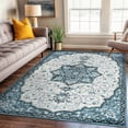 thumbnail image 1 of World Rug Gallery Traditional Medallion Area Rug - BLUE 7' 10" x 10', 1 of 8