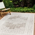 thumbnail image 1 of World Rug Gallery Transitional Bohemian Weather Resistant Reversible Indoor/Outdoor Area Rug - Beige 7'10"x10', 1 of 7