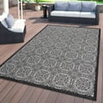 thumbnail image 1 of World Rug Gallery Transitional Floral Circles Textured Flat Weave Indoor/Outdoor Area Rug - BLACK 7'10"X10', 1 of 9