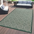 thumbnail image 1 of World Rug Gallery Transitional Floral Circles Textured Flat Weave Indoor/Outdoor Area Rug - GREEN 5' X 7', 1 of 9