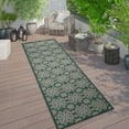 thumbnail image 1 of World Rug Gallery Transitional Geometric Textured Flat Weave Indoor/Outdoor Area Rug - GREEN 2'x7', 1 of 9