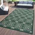 thumbnail image 1 of World Rug Gallery Transitional Geometric Textured Flat Weave Indoor/Outdoor Area Rug - GREEN 5' X 7', 1 of 9