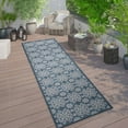 thumbnail image 1 of World Rug Gallery Transitional Geometric Textured Flat Weave Indoor/Outdoor Area Rug - NAVY 2'x7', 1 of 9