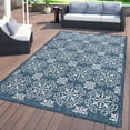 thumbnail image 1 of World Rug Gallery Transitional Geometric Textured Flat Weave Indoor/Outdoor Area Rug - NAVY 7'10"X10', 1 of 9