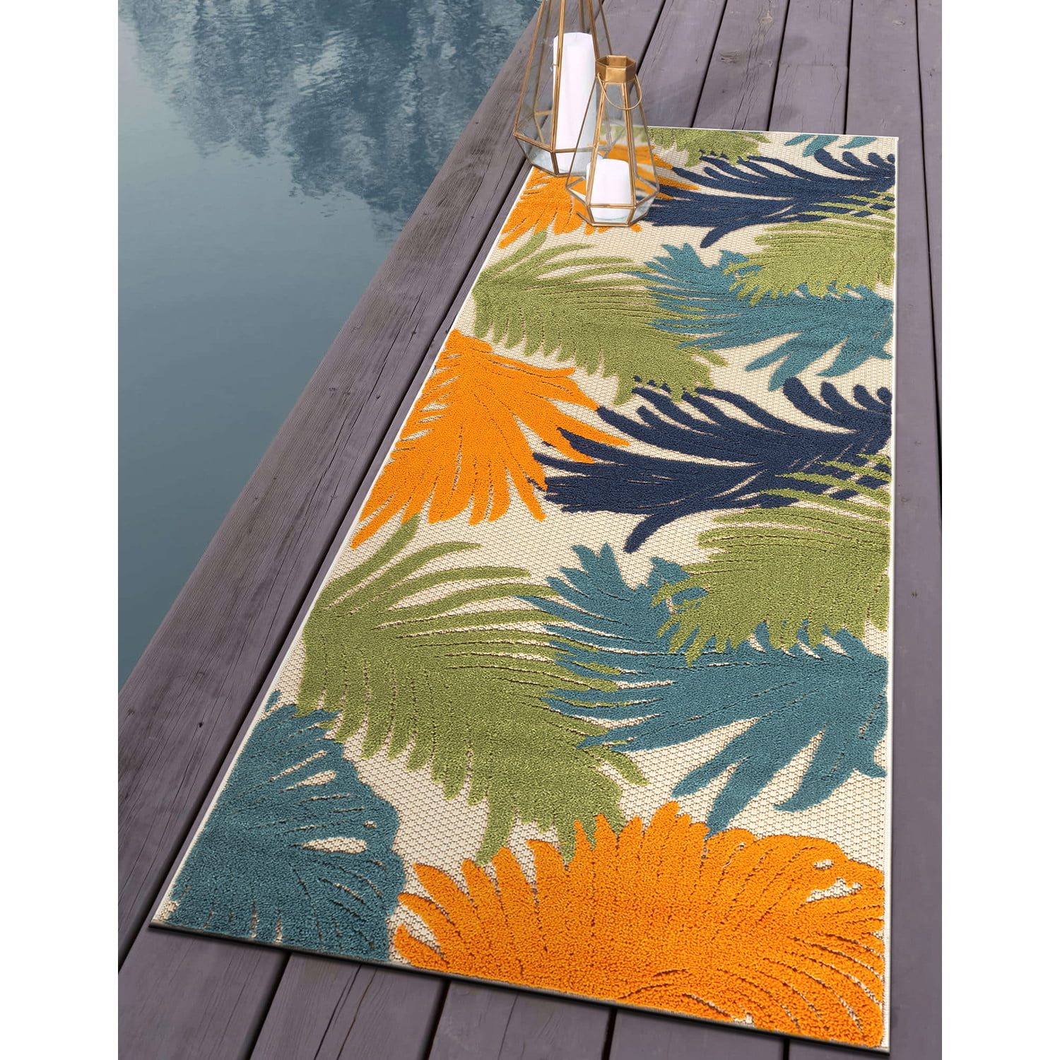 World Rug Gallery Tropical Floral Indoor/Outdoor Area Rug - Multi - 2'7 ...