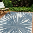 thumbnail image 1 of World Rug Gallery Tropical Leaves Nature Inspired Reversible Indoor/Outdoor Area Rug - Blue 5'x7', 1 of 7
