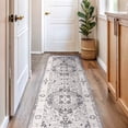 thumbnail image 1 of World Rug Gallery Vintage Oriental Distressed Medallion Area Rug - Gray 2'7"x8', 1 of 8