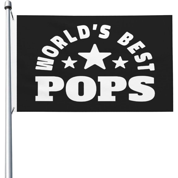 World'S Best Pops Flag 3x5 Ft Funny Banner Garden Yard House Flags Outdoor Indoor Decoration