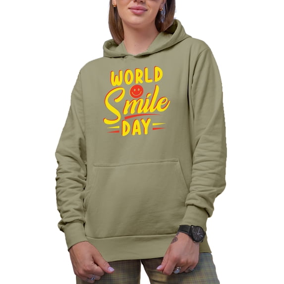 World Smile Day, Sand Hooded Sweatshirt or Hoodie, Small