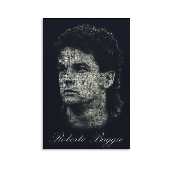 World Soccer Magazine World Player of The Year Winners Roberto Baggio Poster Gifts Canvas Painting Poster Wall Art Decorative Picture Prints Modern Decor 12x18inch(30x45cm)