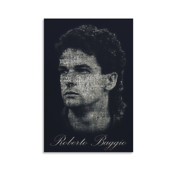 World Soccer Magazine World Player of The Year Winners Roberto Baggio Poster Wall Art Poster Gifts Bedroom Prints Home Decor Hanging Picture Canvas Painting Posters 20x30inch(50x75cm)