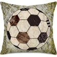 thumbnail image 1 of World Soccer Throw Pillow Covers Retro Football Sport Lover Decorative Pillow Case Square Outdoor Decor Cushion Cover 18x18 Inch for Men Women Sofa Gift Pillow Cover (Football 04), 1 of 4
