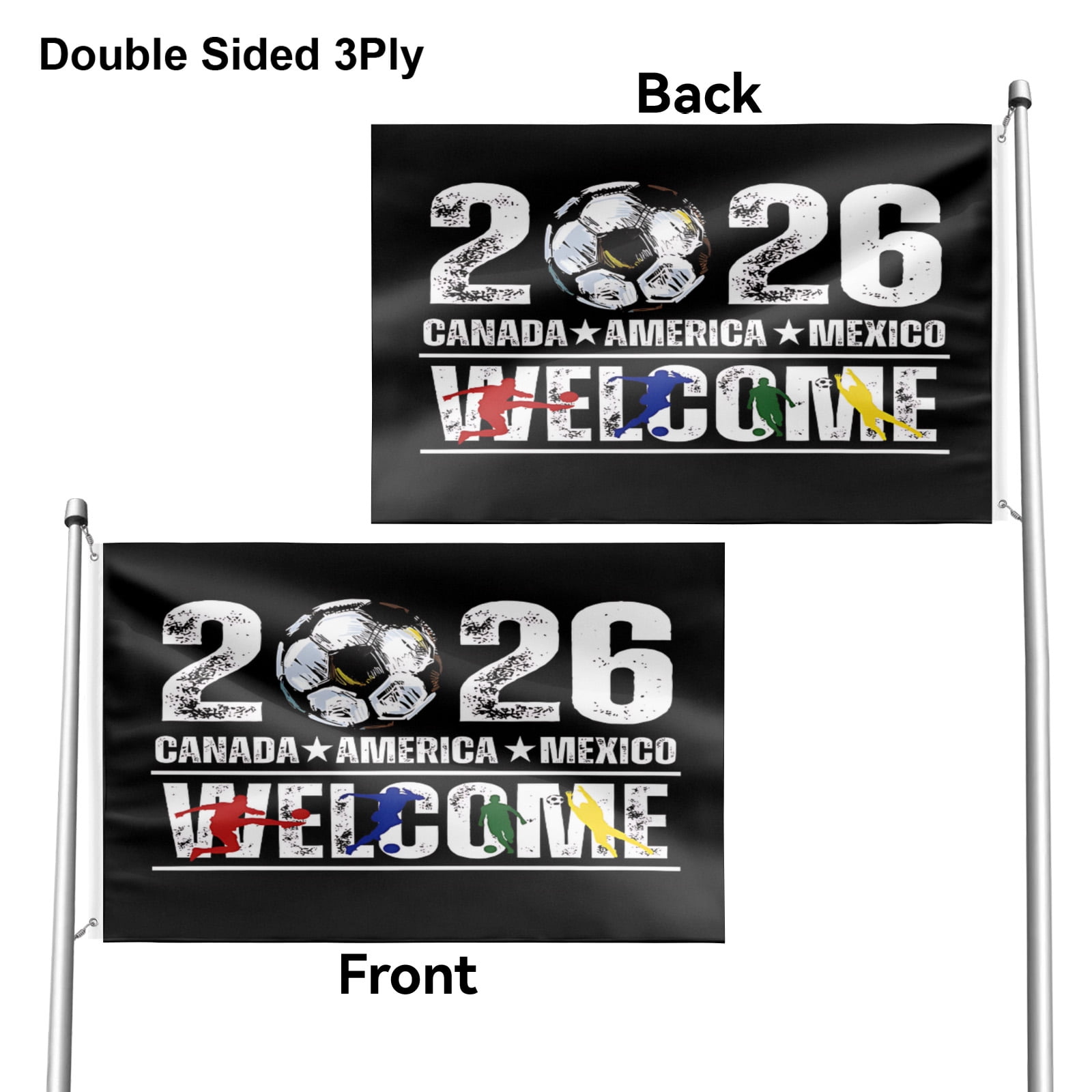 World Soccer play Flag 2026 American Canada Mexico Host Country ...