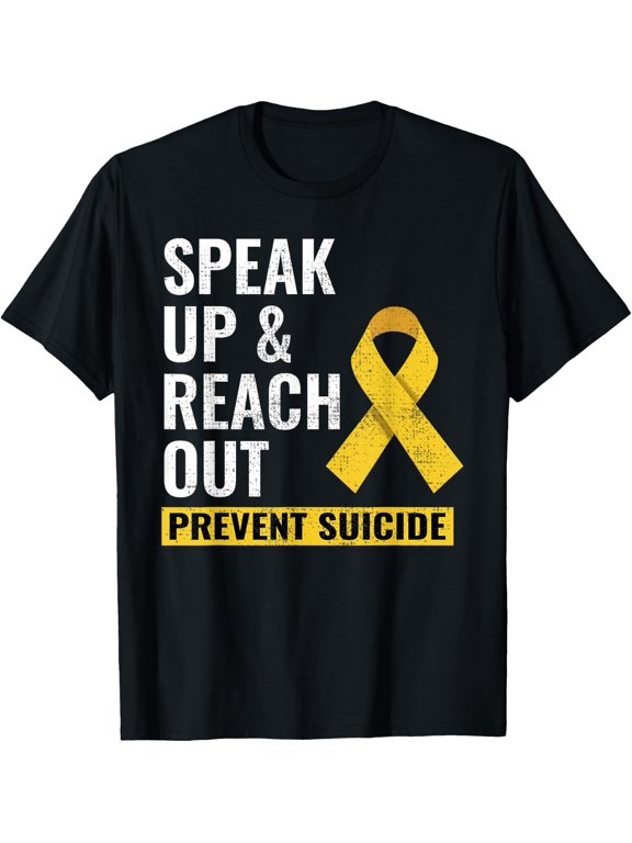World Suicide Prevention Awareness Day Yellow Ribbon T-Shirt