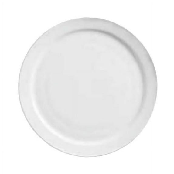 World Tableware Porcelain Narrow-Rim Round Plates, 7 1/4", White, Pack Of 36 Plates