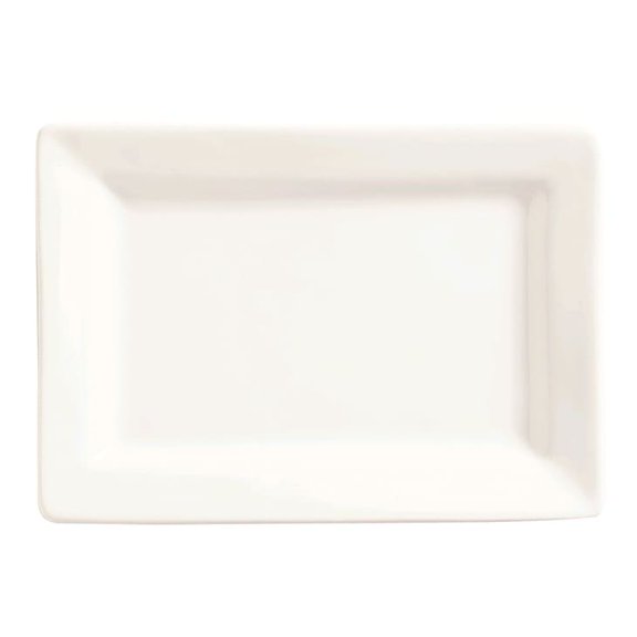 World Tableware SL-20 Slate White 8 x 6" Rectangular Plate - 24 / CS"