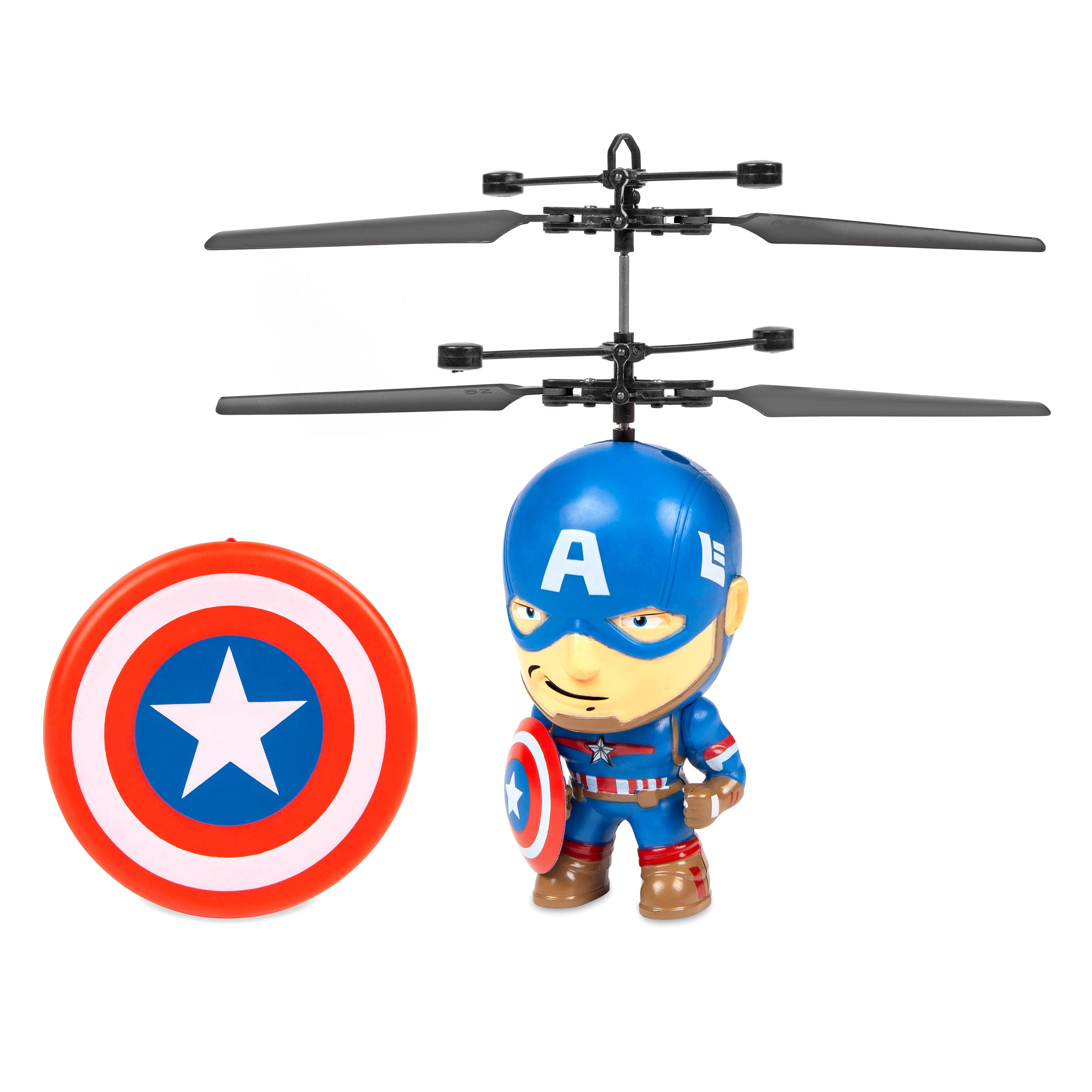 World Tech Toys Captain America Big Head, 7.6-inch Motion Sensor Controlled Action Figure Helicopter