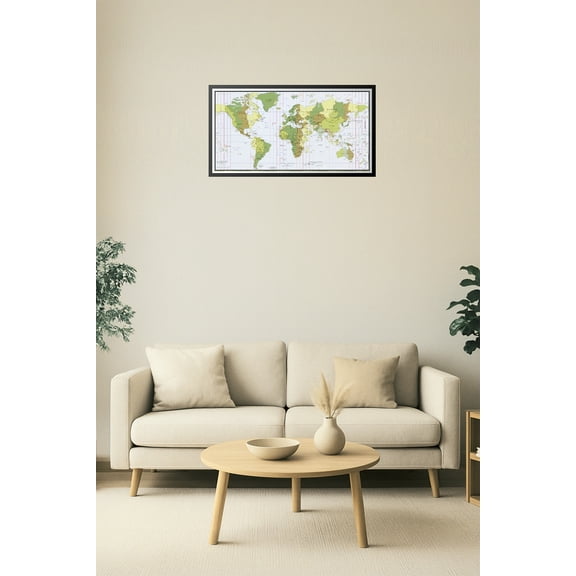 World Time Zones Map Poster – Global UTC Offset Reference Chart 【Coated Paper】