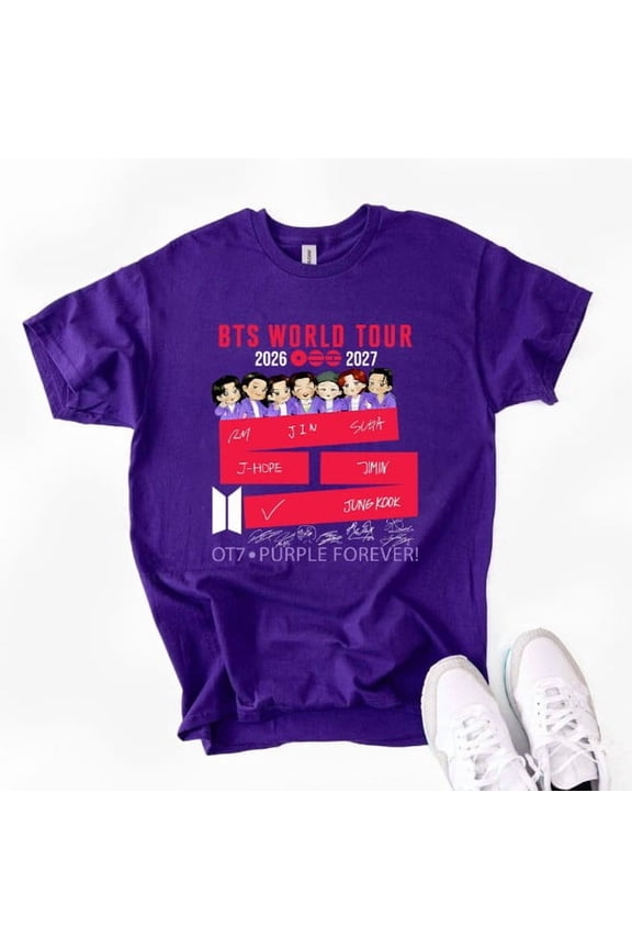 World Tour 2026 T-Shirt OT7 Purple Forever Member Signatures