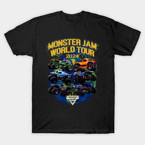 World Tour Of Monster Funny Truck Parody Retro Big Wheels Rock Band G2775 T-Shirt, for men and women, Up to Size 5XL