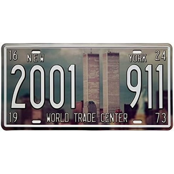 World Trade Center 911 Vintage Auto License Plate Tin Sign Embossed Tag Size 6 X 12