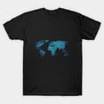 thumbnail image 1 of World Travel Global Nomad Wandering Geographic Navigation Horizon Map Text Unisex T-Shirt, up to size 3XL., 1 of 2