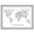 thumbnail image 1 of World Travel Landmark Line Icons Map For Kids Bedroom Education Artwork Framed Wall Art Print A4, 1 of 4
