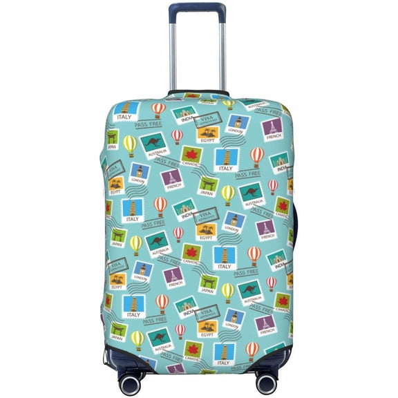World Travel1 Luggage Cover Washable Elasticated Luggage Covers for Suitcase tsa Approved Stylish Dust and Scratch Resistant Luggage Case Protector for Kids and Adults -