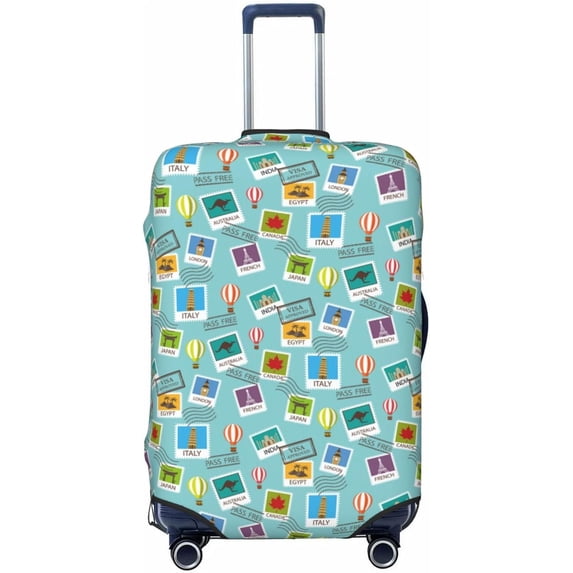 World Travel1 Luggage Cover Washable Elasticated Luggage Covers for Suitcase tsa Approved Stylish Dust and Scratch Resistant Luggage Case Protector for Kids and Adults -
