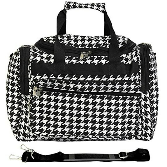 World Traveler 16-inch Carry-On Duffel Bag - Black Trim Houndstooth