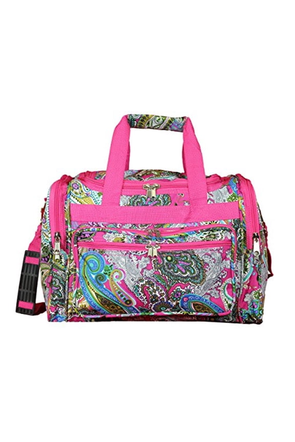 19-inch Carry-On Shoulder Duffel Bag - Pink Multi Paisley
