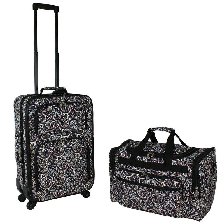 World Traveler 2-Piece Carry-On Expandable Spinner Luggage Set