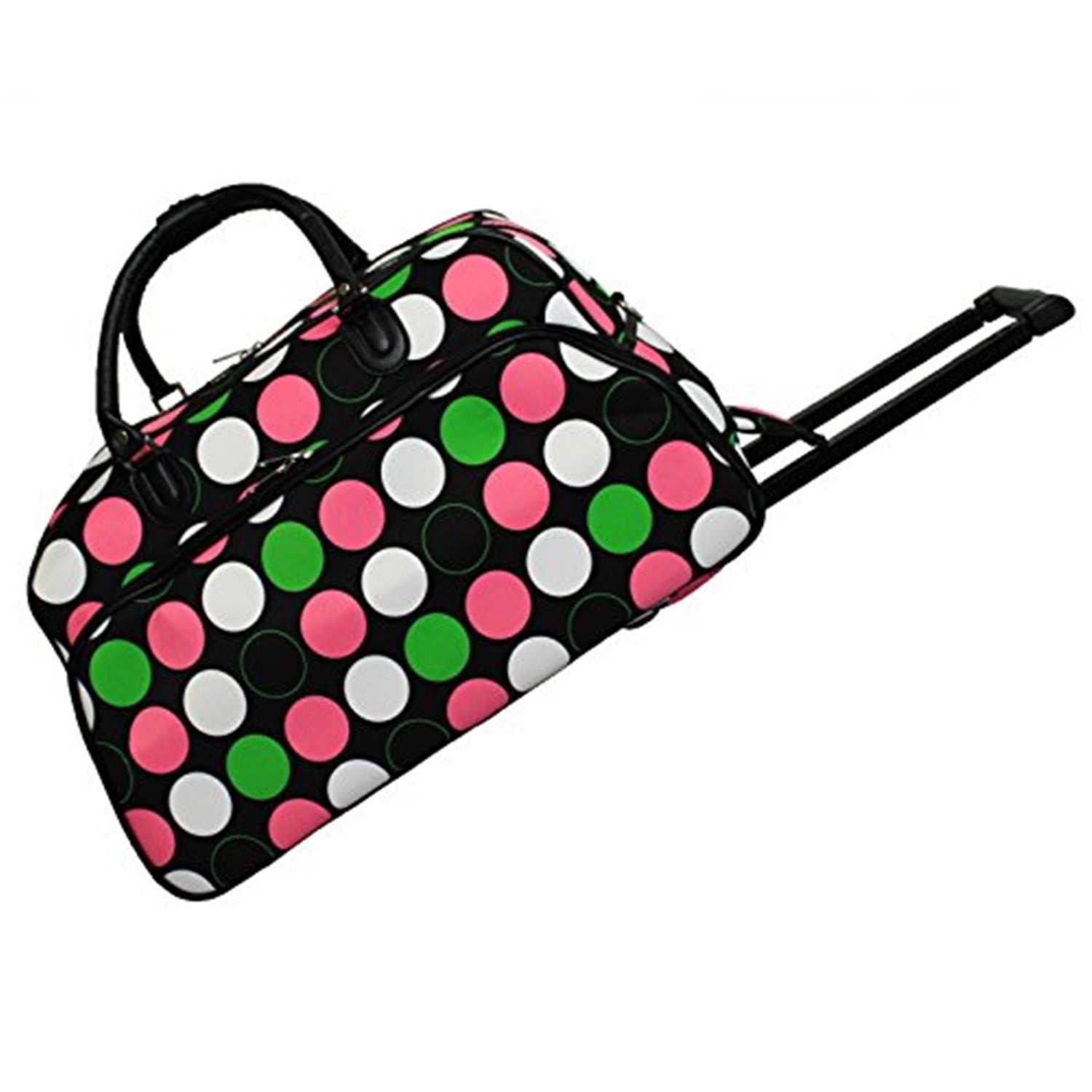 World Traveler 21Inch CarryOn Rolling Duffel Bag New Multi Dot