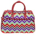 thumbnail image 1 of World Traveler 21-Inch Carry-On Shoulder Duffel Bag - Red Trim Chevron Multi, 1 of 3