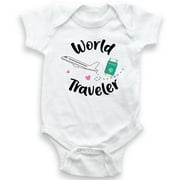 World Traveler - Baby Bodysuit - Unisex Clothing - Baby Boy - Baby Girl - Cute Travel Buddy