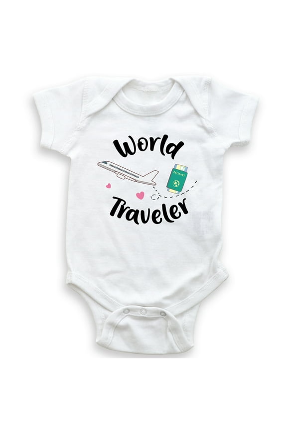 World Traveler - Baby Bodysuit - Unisex Clothing - Baby Boy - Baby Girl - Cute Travel Buddy