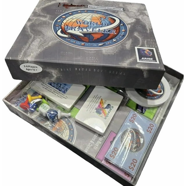 World Traveler Board Game by Arise Entertainment - Family Fun, Classic Game for Ages 12+