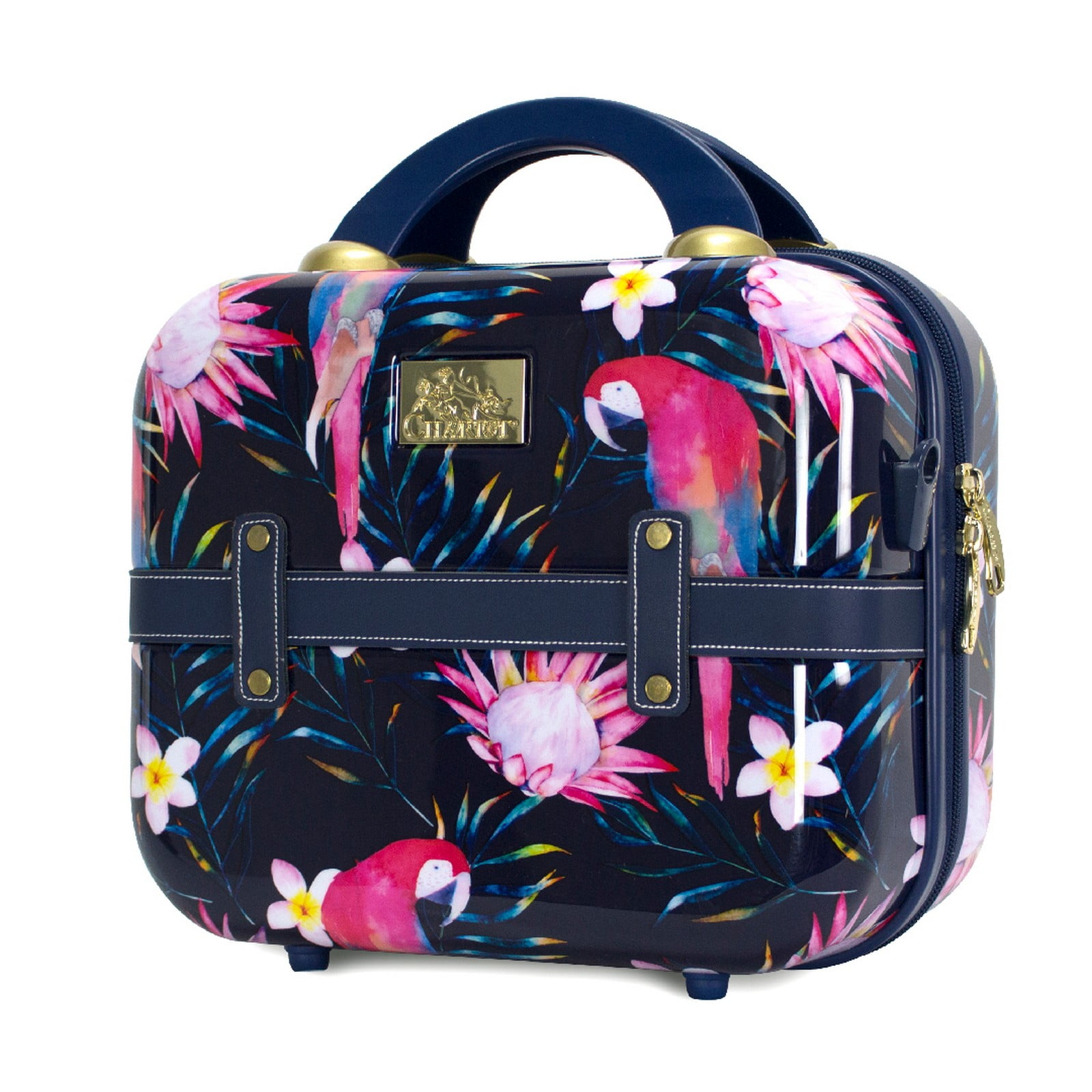 World Traveler Chariot Vintage Trunk Style Cosmetic Case - Parrot